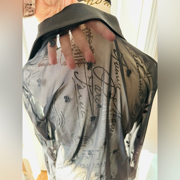 Topshop Women’s Black Sheer Blouse - Picture 10 of 11